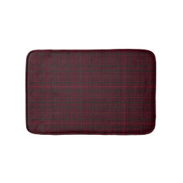 Tapete De Banheiro Xadrez Escocês Burgundy Elegante