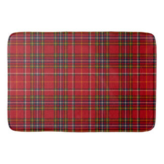 Tapete De Banheiro Xadrez Escocês Royal Stewart Vermelho Dourado