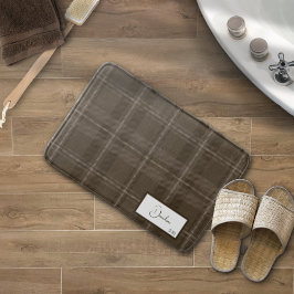 Tapete De Banheiro Xadrez Moderna Brunette Bath Mat