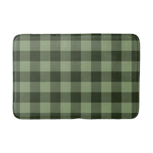 Tapete De Banheiro Xadrez Quadrados Verde Floresta Plaid