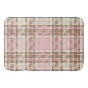Tapete De Banheiro Xadrez Rosa Castanho