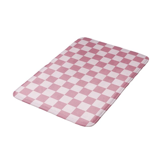 Tapete De Banheiro Xadrez rosa empoeirado (Angulado)