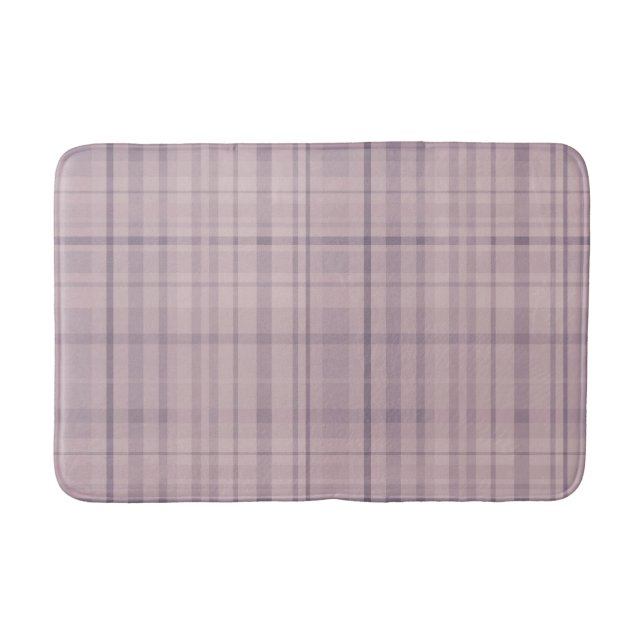 Tapete De Banheiro Xadrez Rosa Malva e Lilás Roxo (Frente)