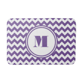 Tapete De Banheiro Xadrez Roxo Monograma Moderno