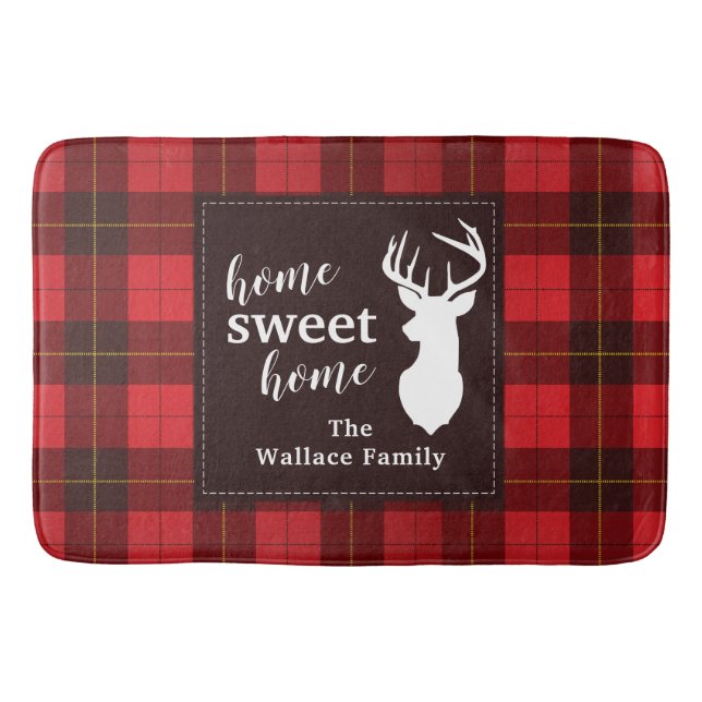 Tapete De Banheiro Xadrez Sweet Home Wallace Tartan Personalizado (Frente)