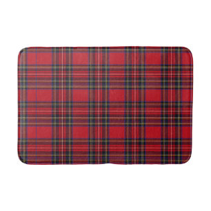 Tapete De Banheiro Xadrez Vermelha Real Stewart Tartan