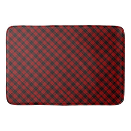 Tapete De Banheiro Xadrez vermelho e preto