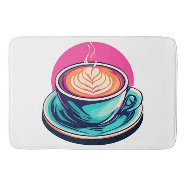 Tapete De Banheiro xícara de café cappuccino (Frente)
