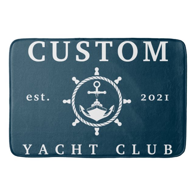 Tapete De Banheiro Yacht Club Rug de Nome Personalizado, Rug Personal (Frente)