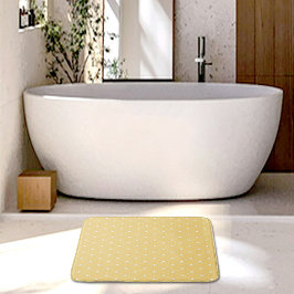 Tapete De Banheiro Yellow Hearts Pattern Bath Mat