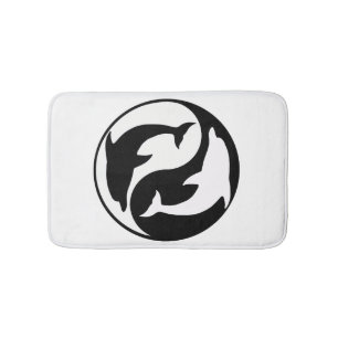 Tapete De Banheiro Yin Yang Dolphins Bath Mat