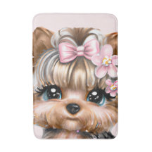 Yorkie bonito com um Arco rosa
