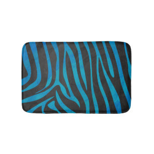 Tapete De Banheiro Zebra Black e Blue Impressão