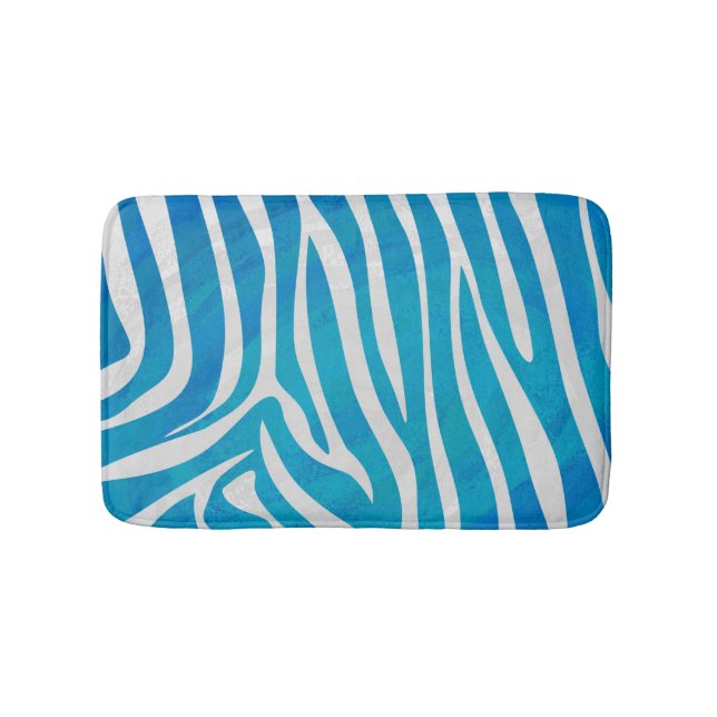 Tapete De Banheiro Zebra Blue e White Impressão (frente)