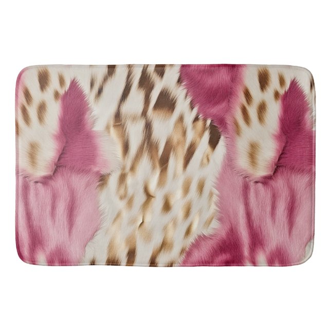 Tapete De Banheiro Zebra Dourada Rosa na moda (Frente)