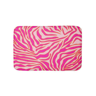 Tapete De Banheiro Zebra Stripes Rosa Laranja Cor-de-rosa Impressão