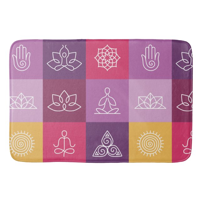 Tapete De Banheiro zen, chakra, ioga, paz, ohm, tranquilty, lótus, (Frente)