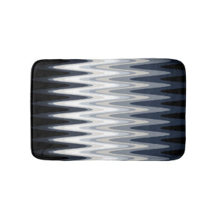 Tapete De Banheiro Zig Zag Preto Branco Cinza Azul Marinho Bege Padrã