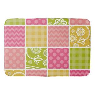 Tapete De Banheiro Zigzag, Chevron, Bolinhas, Gingham, Patchwork