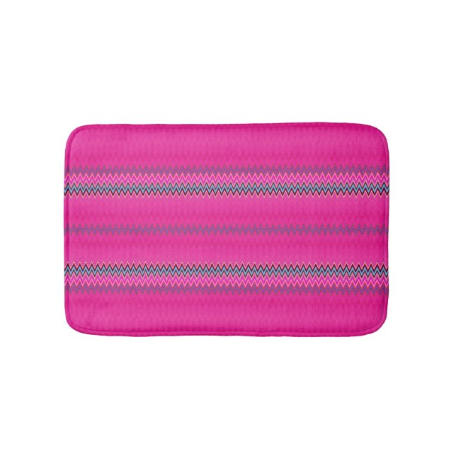 Tapete De Banheiro Zigzag Magenta  (frente)