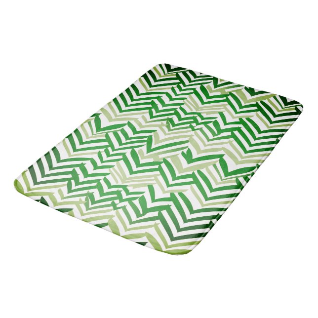 Tapete De Banheiro ZigZag verde e branco (Angulado)