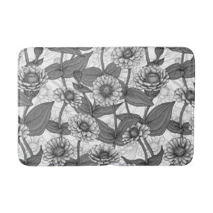 Tapete De Banheiro Zinnias, monocônimo de branco