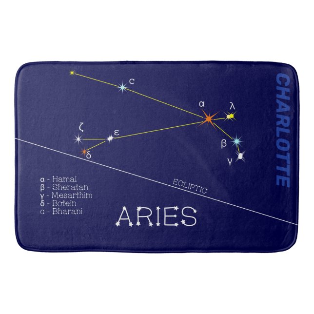 Tapete De Banheiro Zodiac Constelação Aries (Frente)