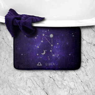 Tapete De Banheiro Zodiac Purple Libra   Astrologia Cósmica Horoscópi