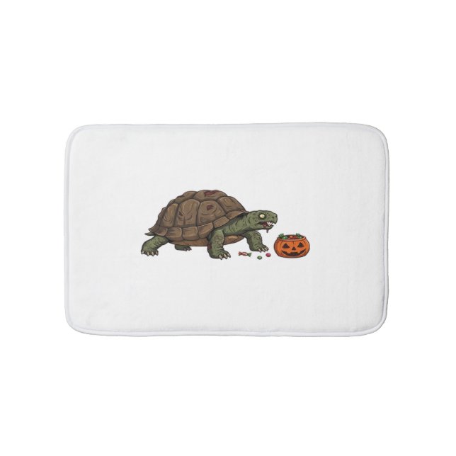 Tapete De Banheiro Zombie Turtle Candy Crawl - Spooky Slow Halloween  (frente)