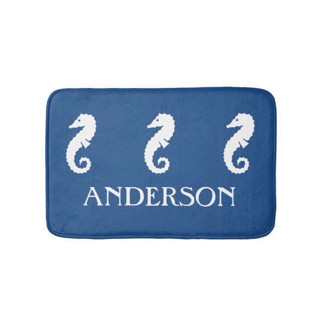 Tapete de banho azul náutico da criatura do mar do (frente)