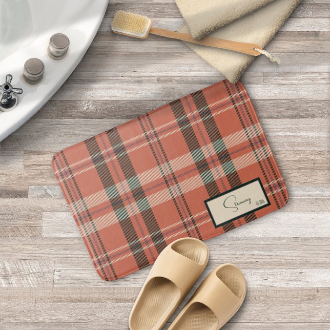 Tapete de Banho Xadrez Coral Moderno (Criador carregado)
