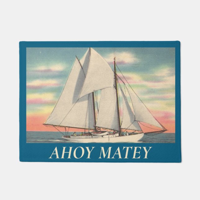 Tapete de Boas Vindas Ahoy Matey (Frente)