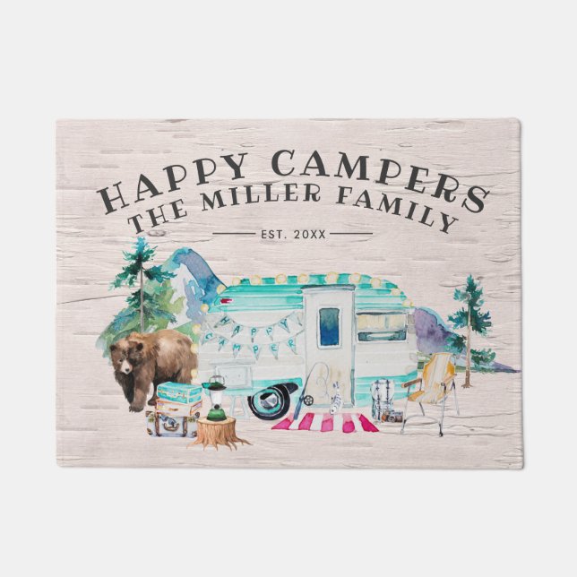 Tapete de Boas-Vindas com Nome da Família | Felize (Frente)