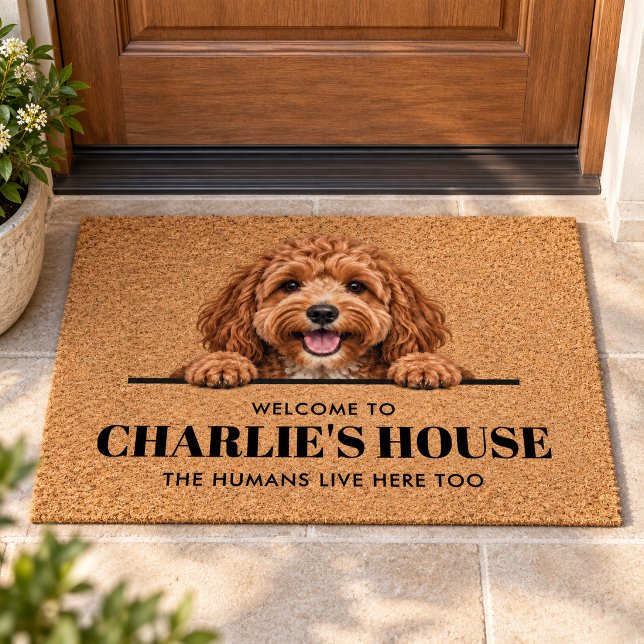 Tapete de Boas-Vindas de Cavapoo Personalizado (Personalized Cavapoo Dog Welcome Doormat
)