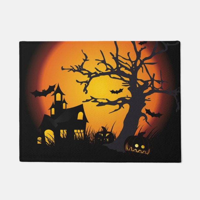 Tapete de Boas-Vindas de Halloween/Cena Assombrada (Frente)