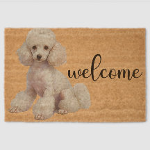 Tapete de Boas Vindas de Poodle Personalizado