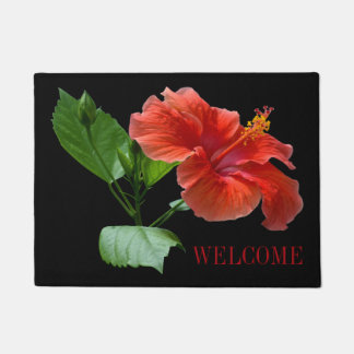 Tapete de Boas-Vindas de Porta Milano Hibisco Verm