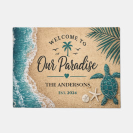 Tapete de Boas-Vindas Personalizado de Praia Tarta