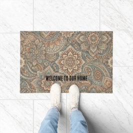 Tapete de Boas-Vindas Personalizável com Padrão Ún