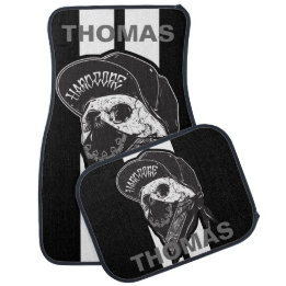 Tapete De Carro Stripes Brancas do Crânio Hardcore Bandana Persona