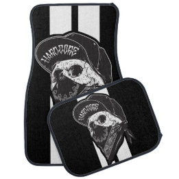 Tapete De Carro Tiras de Raça Branca de Bandana Vestindo o Crânio