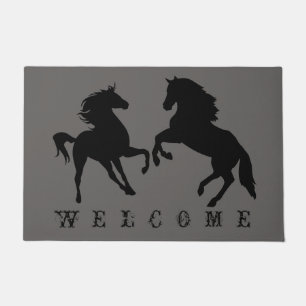 Tapete de Casal com Cavalo Preto - Cores Personali