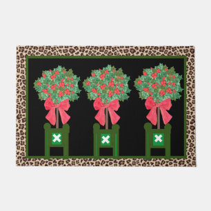 Tapete de Entrada Chinoiserie Holly Berry Leopard