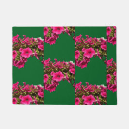 Tapete de Entrada com Padrão Floral Rosa
