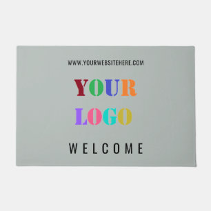 Tapete de Entrada de Escritório com Logotipo e Tex