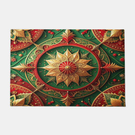 Tapete de Entrada Decorativo de Férias Vermelho Ve