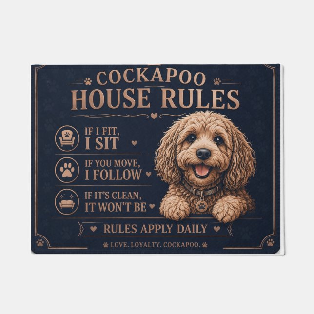 Tapete de Entrada Engraçado para Amantes de Cockap (Frente)