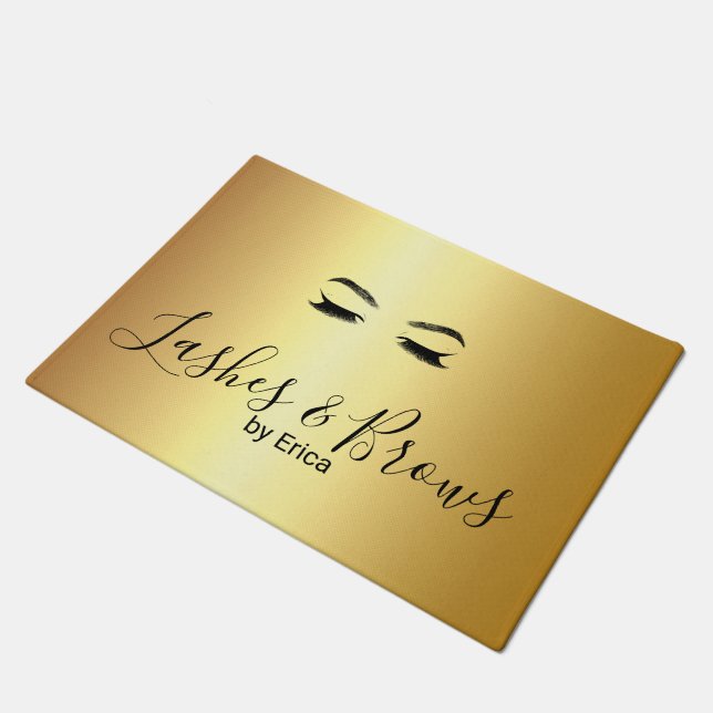 Tapete de Entrada Golden Lashes & Brows Beauty Sal (Inclinado)