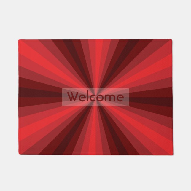 Tapete de Entrada Ilusão Óptica Vermelho (Frente)