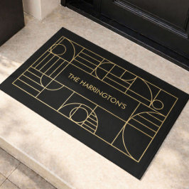 Tapete de Entrada Moderno Art Deco com Nome da Fam